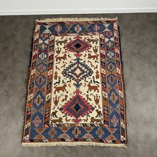 Tapis ancien laine noué main 100 x 140 cm tribal caucasien Kazak Shirvan