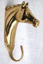 Crochets Porte-Manteau en Laiton Tête Cheval 14 CM Portabriglie pour Suspendre