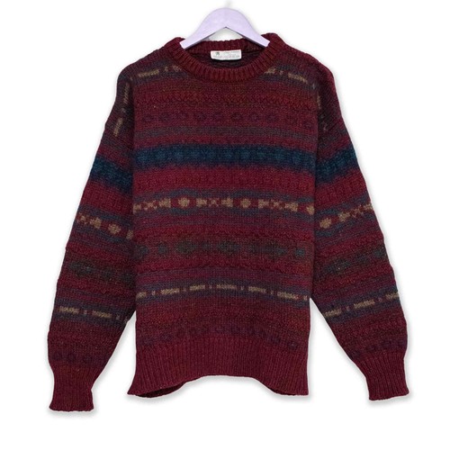 Pull vintage bordeaux - pull,