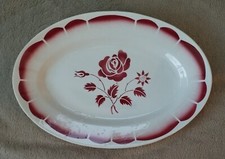 Ancien Plat Ovale Faïence