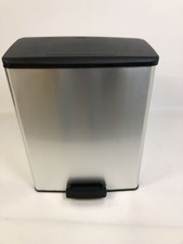 Poubelle Curver Deco Bin Slim 52L, aspect acier inoxydable, fermeture douce, ...