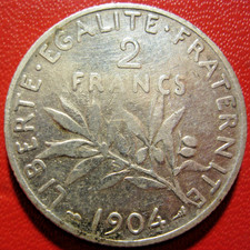 France. 2 Francs semeuse 1904. TB+