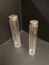 Ancienne Fioles En Verre D'équipement De Valise De Toilette De Voyage