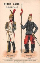 Chromos.AM13561.Sirop Jane.10x6 cm environ.Transformation uniformes armée Fra