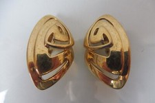 Magnifique, Grand Boucles D'Oreilles / Clips, Plaqué Or, Pierre Lang