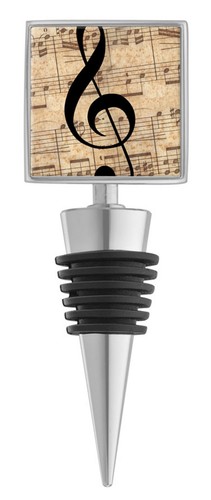 Music clef bottle stopper - music,