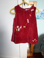 ROBE FILLE 18 MOIS DPAM EN VELOURS ROUGE MOTIF "Bonbons" EXCELLENT ETAT