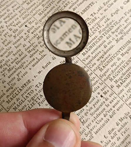 Laiton loupe ancienne pliante