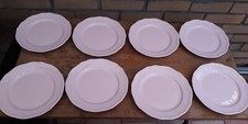 Lot 8 Assiettes Plates Roses Vintage