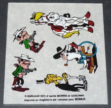 CADEAU BONUX 1975 LETRASET TRANSFERTS LUCKY LUKE DARGAUD DALTON JOLLY JUMPER
