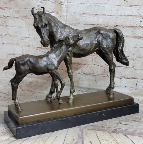 Mare horse foal bronze - , metal