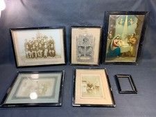 Lot de 6 anciens cadres photo Napoléon 3 en bois divers formats état moyen