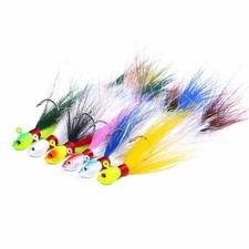 6PCS/Set Bucktail Feather Jigs