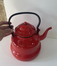Cafetière Théière Bouilloire En Émail Émaillé Rouge Deco Collection Rétro