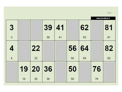 Lot 250 cartons loto - de, de