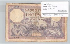 BILLET ALGERIE - 100 FRANCS -
