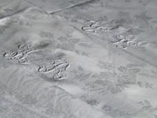 nappe, damas de fil de lin
