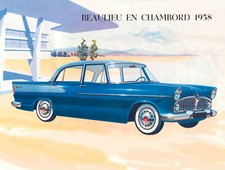 Plaque aluminium 15x20cm "Simca Beaulieu chambord 1958"