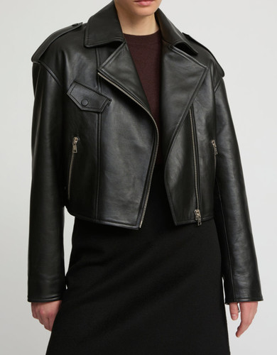 Veste cuir noir - cuir,