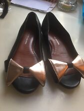 MARC JACOBS RUNWAY BALLERINES BOUT OUVERT NŒUD 36 6,5 36,5 SANDALES DORÉES MIU TOP S