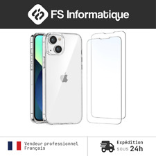 Coque transparent+2 Verre trempé iPhone 16 15 14 13 12 11 XS 8 7 SE Plus Pro Max