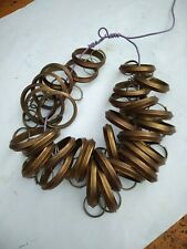 Anciens anneaux double rideaux laiton bronze massif + anneaux pour barre 4,5 cm