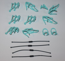 Playmobil Lot 15 Accessoires Equitation Cheval Poney Harnais Bleu Clair + Cordes