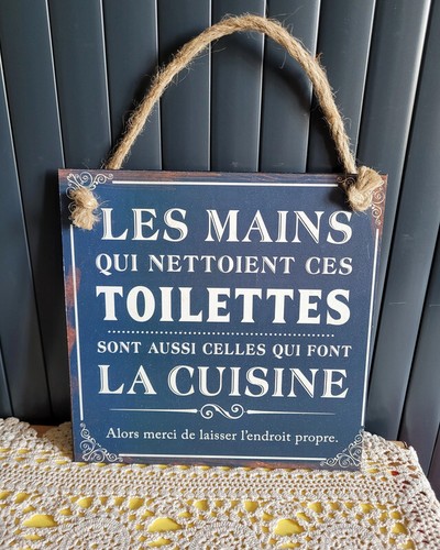 Plaque métal déco toilettes