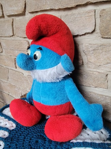 Peluche grand schtroumpf peyo - peluche,