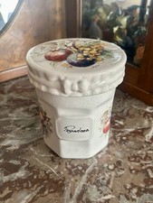Pot à confiture des Faïences de Roanne Coomans Signé Guy Lassaussaie Chasselay