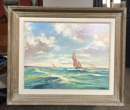 Huile encadrée signée - huile,