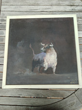 Gil Pirès tableau ancien huile sur toile signé 0,38 X 0,37m thème corrida