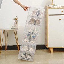 x6 Boîtes Chaussures Transparente Empilable Tiroir Plastique Rangement Organise