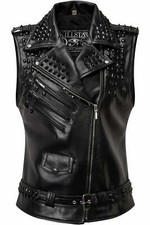 Killstar Doom Veste En Cuir Vegan Biker Moto Punk Avec Clous Fausse K-LTR-U-1329