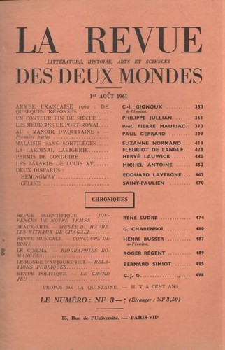 Revue des deux mondes - , aout