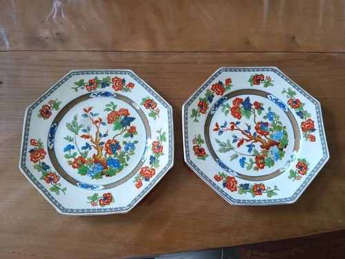 Paire assiettes porcelaine - d'assiettes,