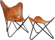 Chaise Papillon En Cuir Avec