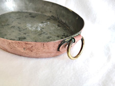 Ancien plat cuivre martelé a