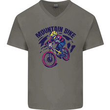 Cyclisme Vélo Vtt Bicyclette Cycliste MTB Hommes Col V Coton T-Shirt