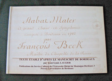 Partition conducteur SABAT MATER Franz BECK par J.L. LAUGIER Envoi dédicacé 1996