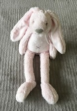 Peluche Doudou Lapin rose gris 42cm Happy Horse