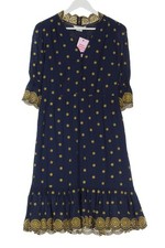 BODEN Robe à manches longues Dames Robe T EU 36 bleu foncé-jaune foncé