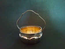 PETIT PANIER VIDE-POCHE VERRE ET PLAQUE ARGENT PNS ALLEMAGNE