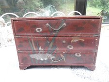 petite commode 19eme peint vernis boite a bijou