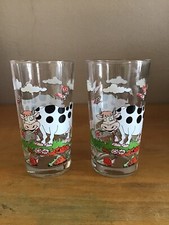 2 verres décor vaches