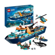 LEGO City 60368 Le Navire d'Exploration Arctique, Jouet de Grand Bateau Flottant