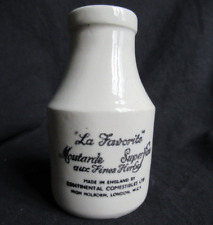 ANCIEN POT à MOUTARDE LA FAVORITE LONDON   12 CM moutardier mustard jar