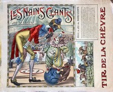 E.SERRE CHROMOLITHOGRAPHIE LES NAINS GÉANTS SAUSSINE 1920 JEU DE SOCIÉTÉ