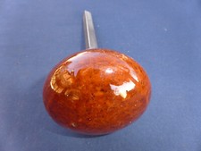 Ancienne Poignée porcelaine marron et laiton porte Diamètre 5,5 cm Carré de 7