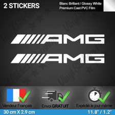 2 stickers pour AMG MERCEDES BLANC brillant 30 cm bas de caisse kit tuning film